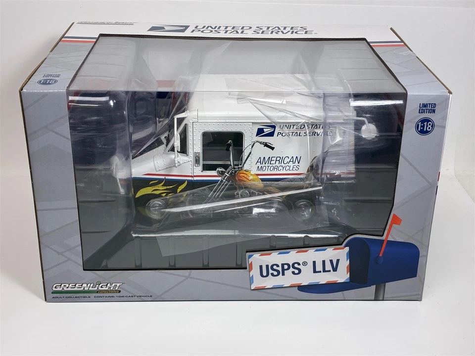 USPS Long Life Consegna Postale Camion Di Moto Americane 1:18 Greenlight 13643 - Immagine 2 di 2