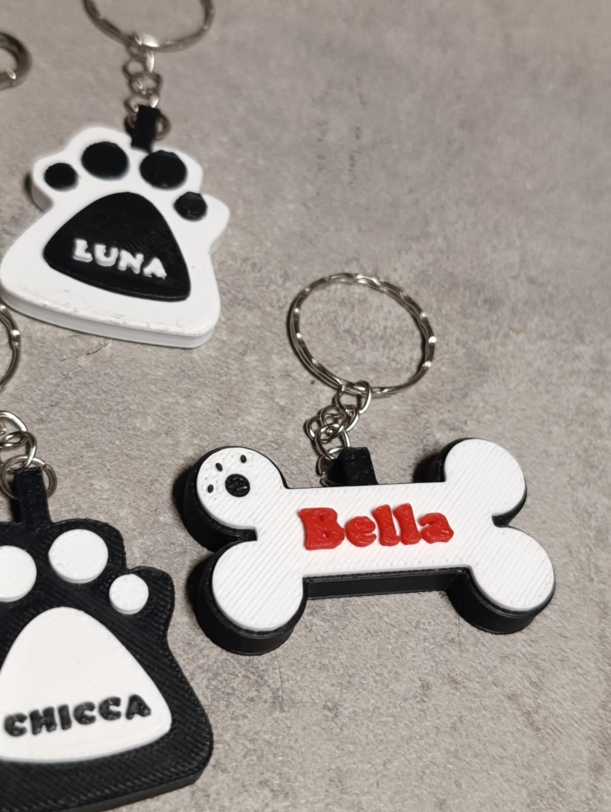 Portachiave Personalizzato con Nome dell'Animale | Osso Cane o Zampetta Gatto foto 4