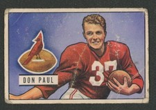 1951 Bowman #30 Don Paul @ Chicago Cardinals   ~ FAIR