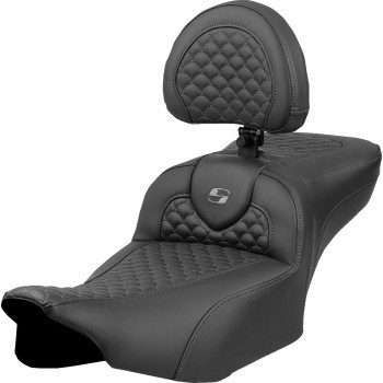 Saddlemen 823-07-209B2 RoadSofa Seat Extended Reach w/ Backrest Dark Gray Scale