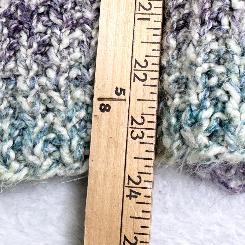 Cárdigan Tejido a Rayas Suéter Pastel Multicolor Botón Grande Suave Hecho a Mano Cuadrado Foto 4 de 4