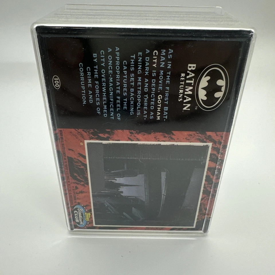 Juego completo de tarjetas coleccionables de la película Batman Returns 1992 Topps Stadium Club 1-100 Foto 2 de 4