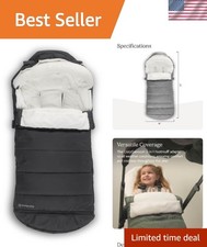 CozyGanoosh 2-in-1 Seasonal Footmuff for Strollers & RumbleSeats, Jake Charcoal