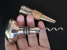 HEAVY CHROME CORKSCREW AND STOPPER.
