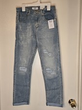 New Denizen from Levi's Boy's Taper Jeans Light Wash Adjustable Waistband 14 NWT