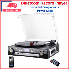 Bluetooth Record Player Turntable with Stereo Speaker, Vinyl to MP3 Converter AM