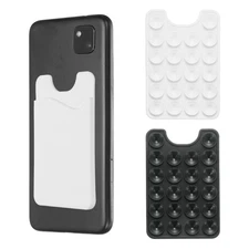2 Pack Suction Phone Card Holder, Suction Cup Phone Grip, Black/White