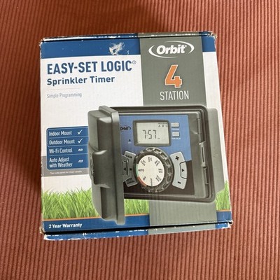 Orbit 4 Station Easy-Set Logic Water Smart Sprinkler Timer-Model #27894 OPEN BOX