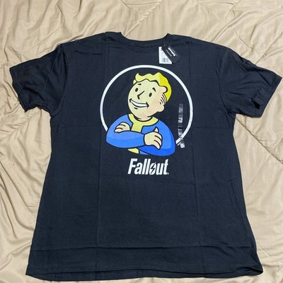 Fallout Vault Boy 2XL T-Shirt Black Bethesda Official Licensed Mens Graphic Tee