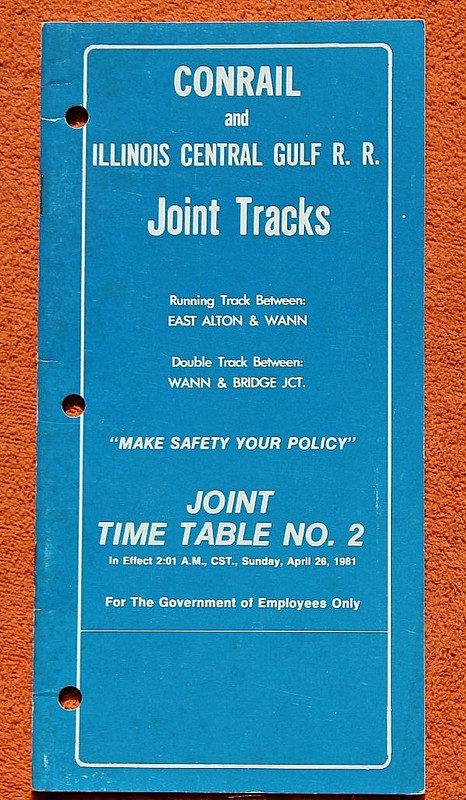 1981 Conrail & Illinois Central Railroad Joint Railway Tracks East Alton Wann RR