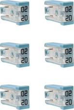 6PCS 20A 32V Mini Slotted Automotive Fuse Kit, Low-Profile MCASE Shaped Cartridg