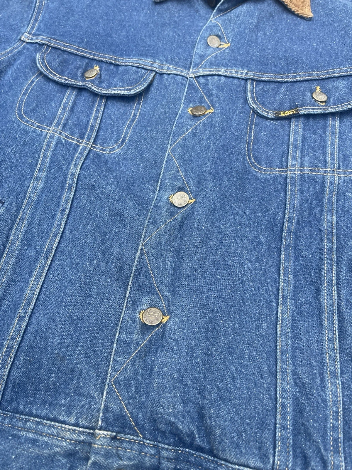 Vintage Lee Rider Blanket Lined Denim Jacket Mens 48L USA 100% Cotton Rancher - product detail image 10
