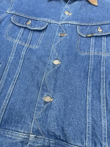 Vintage Lee Rider Blanket Lined Denim Jacket Mens 48L USA 100% Cotton Rancher image 10