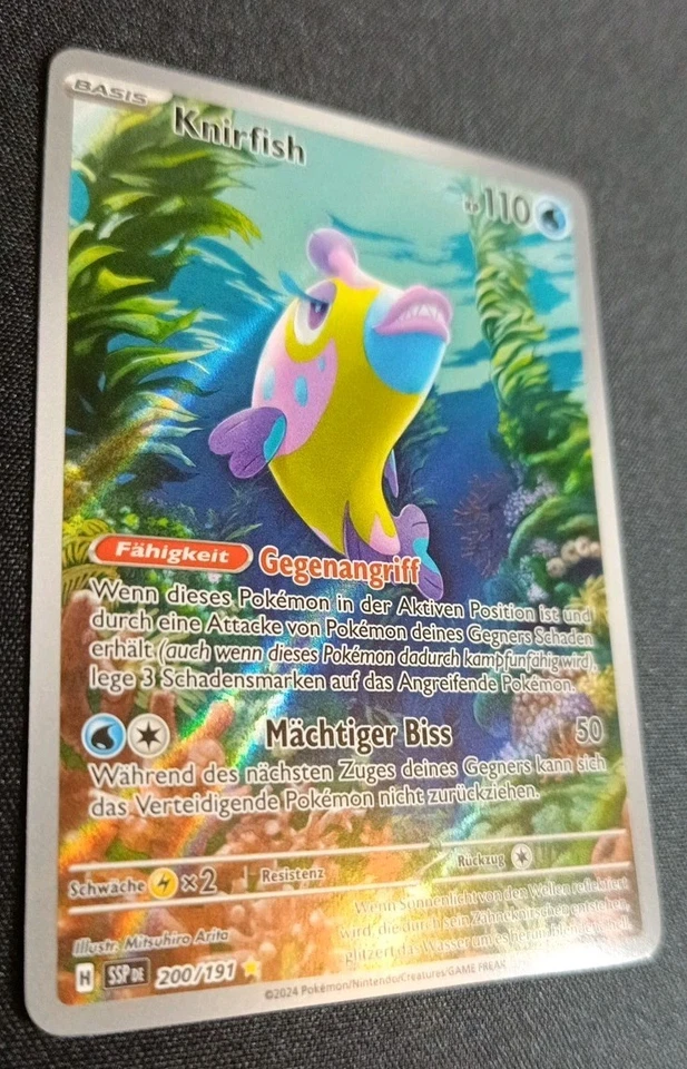 Pokémon Knirfish SSP 200 Illustration Rare Surging Sparks Deutsch Near Mint  - Bild 3 von 4