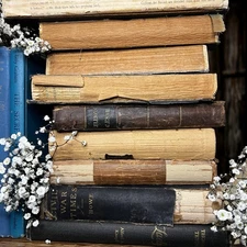 Old Vintage Book Lot | Unbound & Worn | Library Bookshelf Decor | Staging Prop