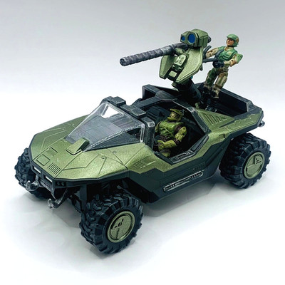 2004 Halo 2 GAUSS WARTHOG w/ Chief & UNSC Marine Joyride Figures Series 1