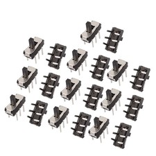 20 Pcs 2 Position Straight 6P DPDT Micro Slide Switch Latching Toggle Switch