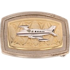 Beechcraft Cessna Pilot Aviation Airplane Belt Buckle Vintage NOS 1970s Plane