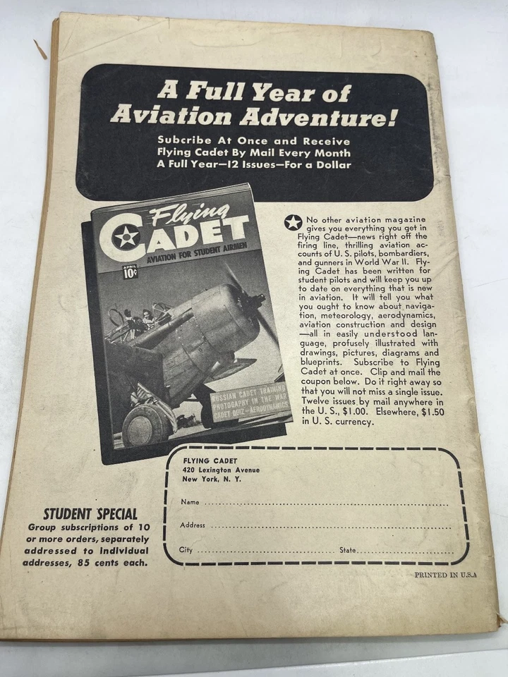 Flying Cadet Magazine April 1943 Russian Training War Aviation USA - Image 3 of 3