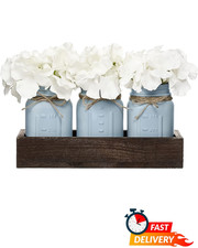 Mason Jar Centerpiece with Wood Tray Farmhouse Table Coffee Kitchen Decor