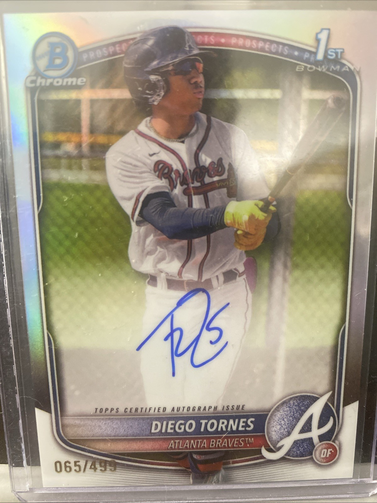 2025 Bowman Chrome Prospects Auto Diego Tornes 1st Bowman Refractor /499