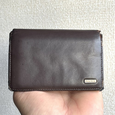 #ad PORTER Yoshida amp; Co. Leather Pass Case ID Card Holder Wallet Brown Made in Japan $68.99