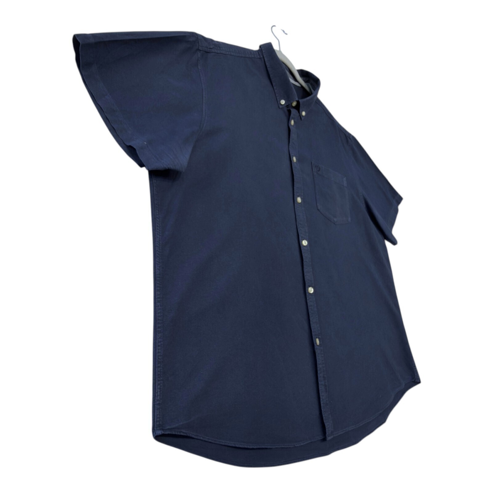 Lincoln Shirt Men's UK Size 2XL Blue Button Down Short Sleeve Wing Collar image 7