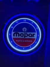 Mopar Hemi Motors Auto Garage Man Cave Store Neon Style Retro LED Clock Sign