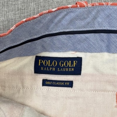 Polo Golf Ralph Lauren Shorts Mens 38 Orange Red Giraffe Print