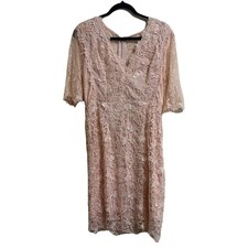 Soieblu Soft Pink Lace Dress Romantic Feminine Formal Coquette NEW Plus Size 1X