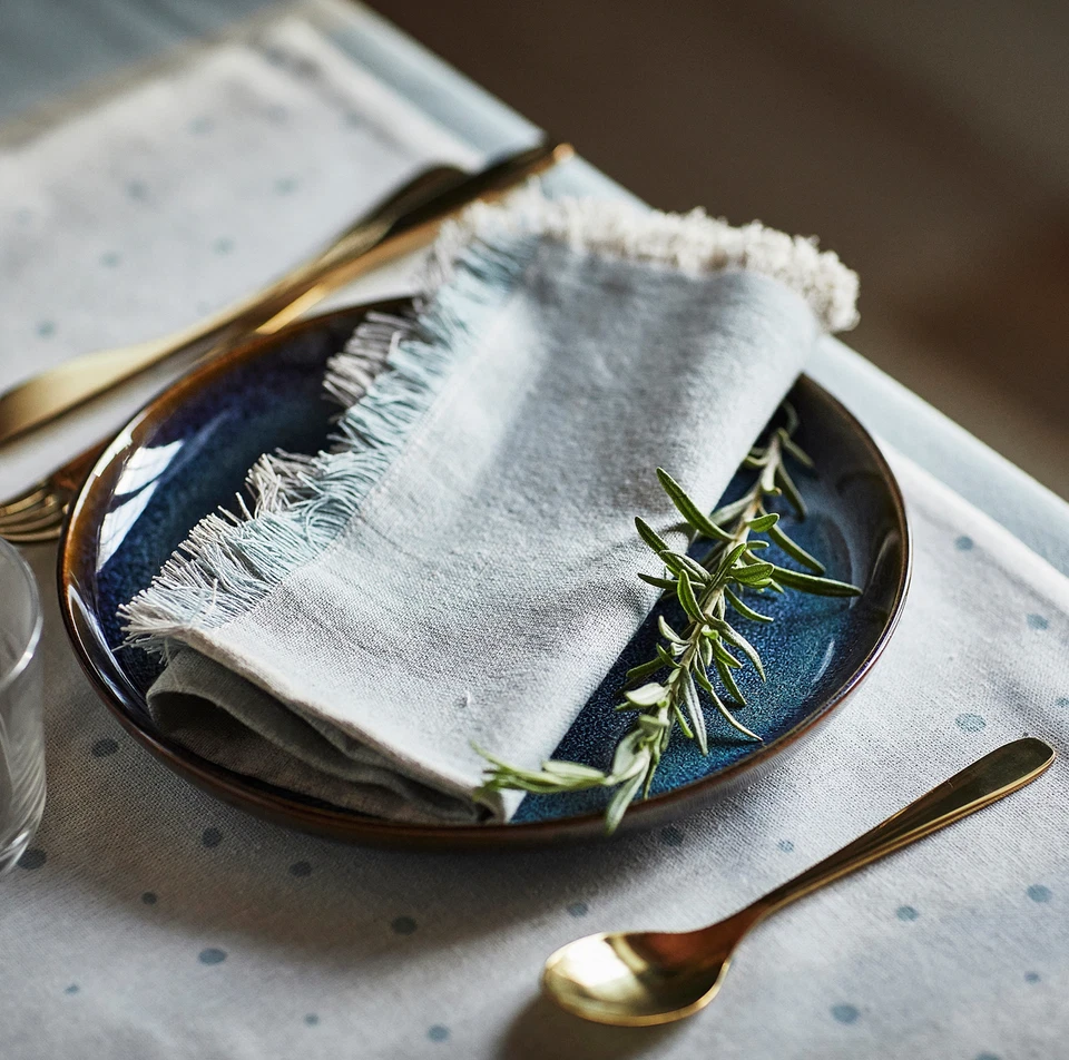 Pack de 4 Servilletas IKEA NISSOGA Gris Blanco 14x14" 35x35 cm NISSÖGA NUEVO Foto 2 de 4