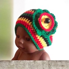 Retro gehäkelte Baby Beanie Mütze Gr. 0-6 m...