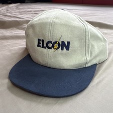 ELCON White Blue Adjustable Baseball Cap Made in USA Men One Size