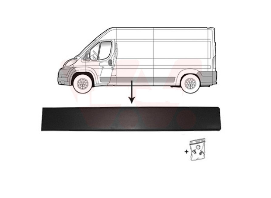 Baguette de porte Fiat Ducato 06 en plastique ABS noir haute protection