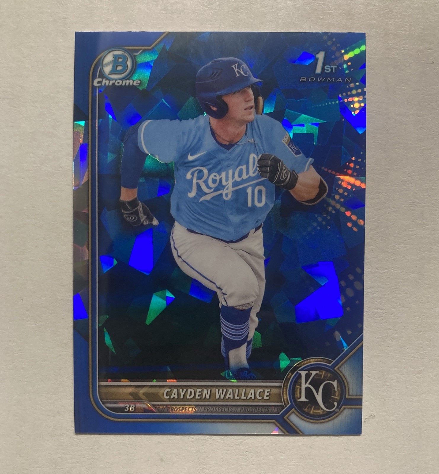 Cayden Wallace 2022 1st Bowman Chrome Draft Sapphire Edition Card #BDC-12