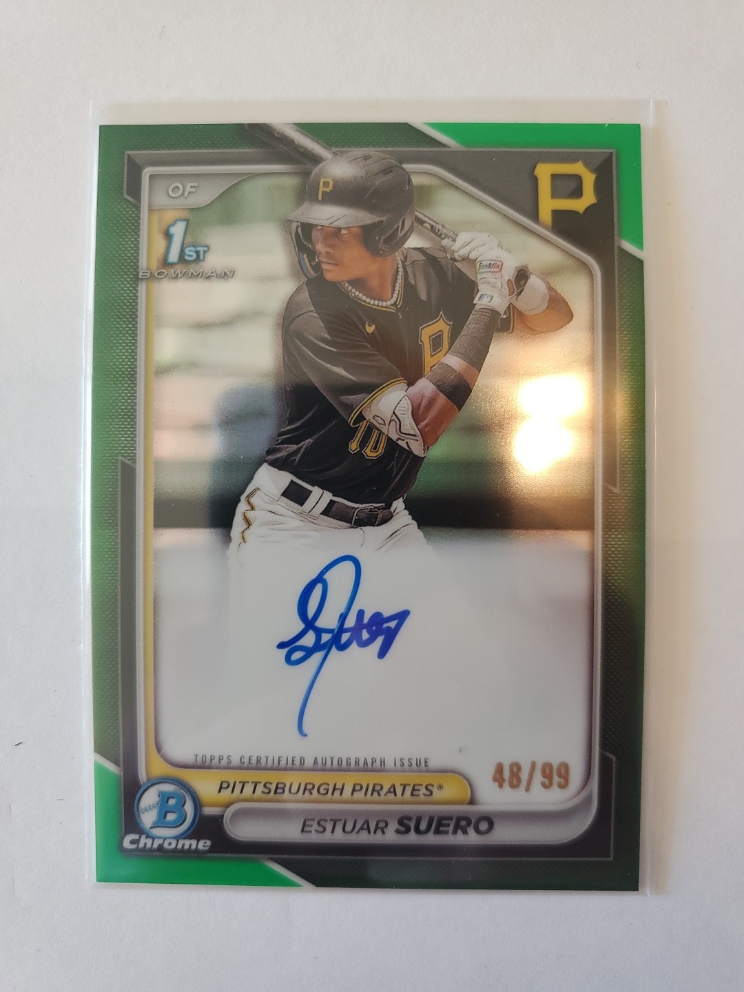 2024 Bowman Chrome Estuar Suero 1st True Green Auto 48/99