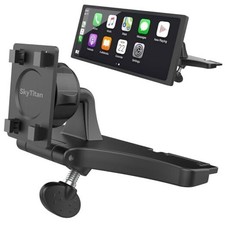 CD Slot Car Mount for Portable CarPlay Screens, Adjustable 4-Tab Bracket Mount