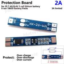 2S 2A Lithium LiPo Li-ion 18650 Battery Cell BMS Protection PCB Board 7.4V 8.4V