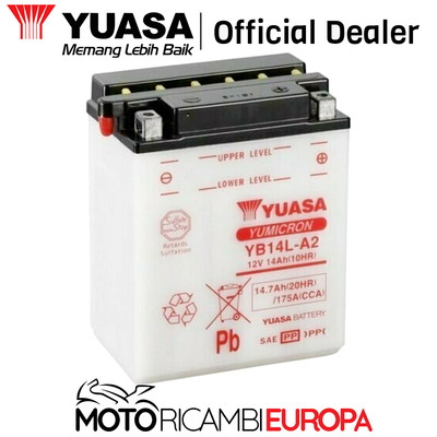 Batteria Per Moto Kawasaki 650 KLR Tengai 1989-1992 - YB14L-A2, 12V 14Ah, Pronta All'Uso - Foto 12