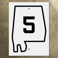 Alabama state route 5 highway marker road sign 1939 map 12x16