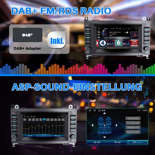 Autoradio 2+64G Android 14 Carplay DAB+ GPS Für Mercedes Benz A/B-Klasse - Bild 14 von 22