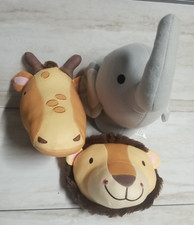 Little Love by NoJo LION ELEPHANT GIRAFFE Head Plush 3D Wall Hanging Decor