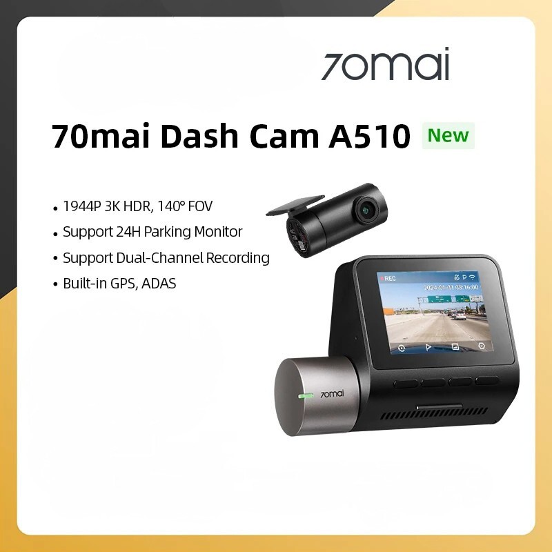 HOT A510 70mai 1s Dash Cam 2024 70mai A510 1944P Dash