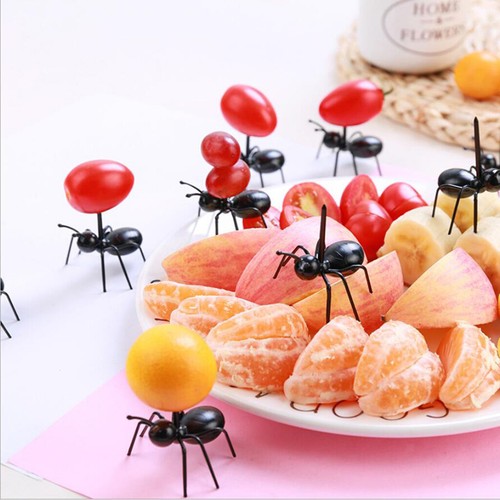 12 Stück Arbeiter Ameisen Party Picks Obst Gabel Snack Kuchen Dessert - Picture 9 of 12
