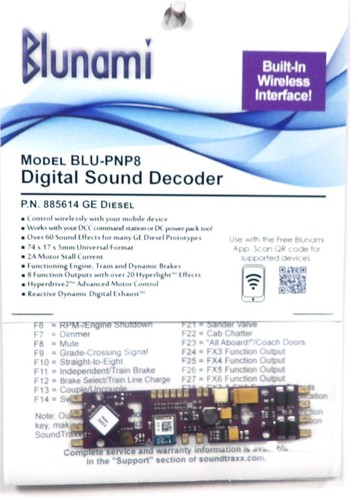 HO Scale SoundTraxx 885614 Blunami BLU-PNP8 GE Wireless DCC Sound Decoder - Picture 1 of 3