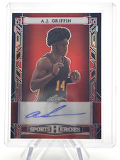 A.J. GRIFFIN 2023 LEAF SPORTS HEROES RED AUTOGRAPH /25 ATLANTA HAWKS