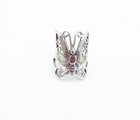 925 Sterling Silver Shiny Twist Detail Butterfly Motif Band Ring Sz 6 RG3803 — photo 2