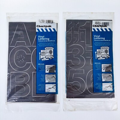 Chartpak 01070 & 01170 3'' Zoll Vinyl Schriftzug - Buchstaben & Zahlen - Helvetica?