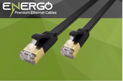 RJ45 Cat7 FLAT Ethernet Kabel kompatibel mit Raspberry Pi 4, PC, Spielekonsole