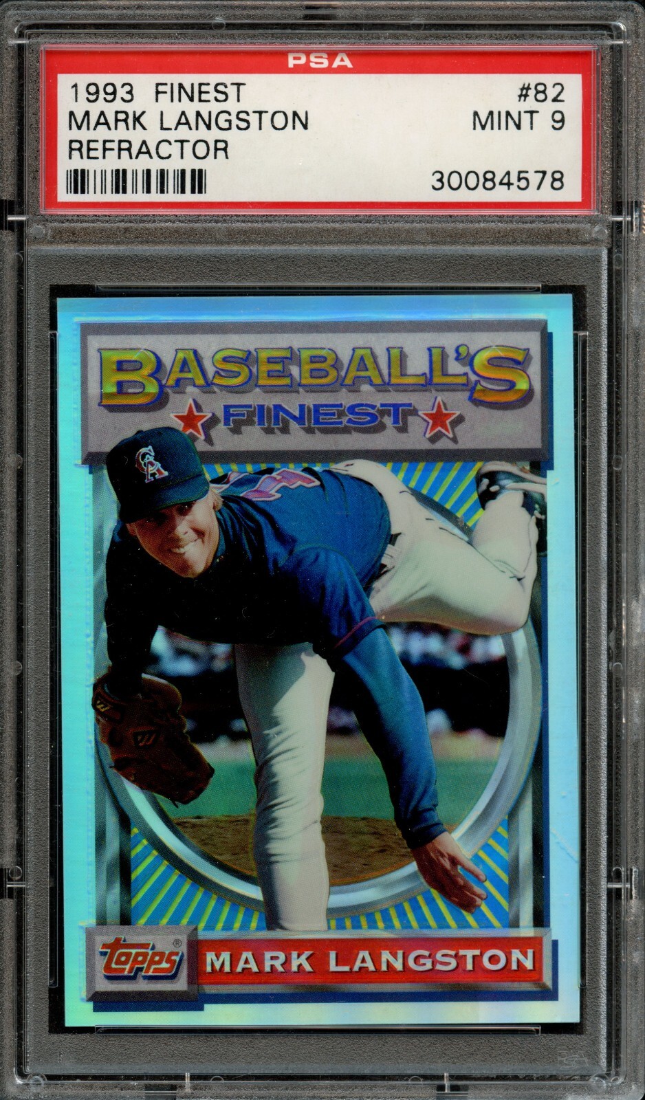 BB - 1993 - Finest - #82 - Mark Langston - Refractor - PSA 9 - MINT